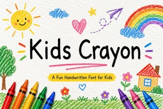 Design Projects with a Creative Kids Crayon Font